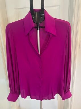 Trina Turk Fuchsia Button-Front Blouse